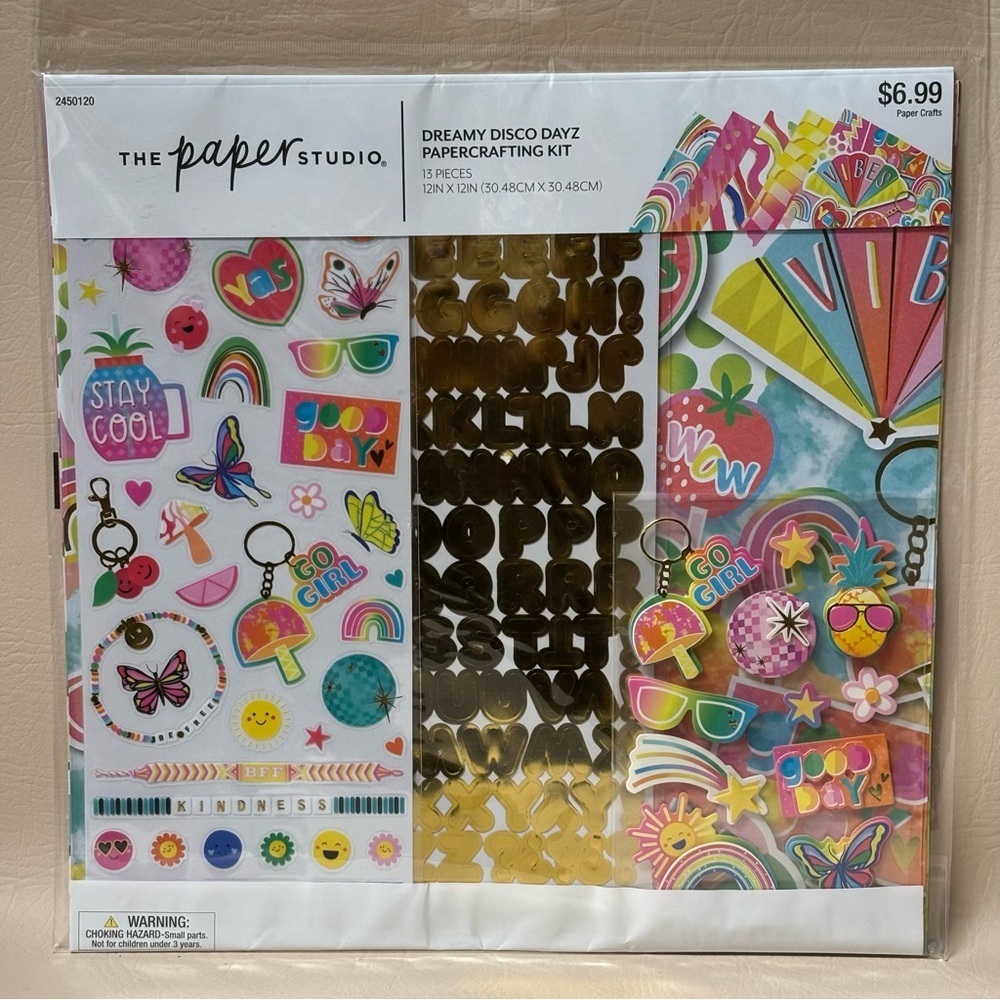 The Paper Studio Dreamy Disco Dayz Paper Crafting Scrapbook 13 Piece Kit